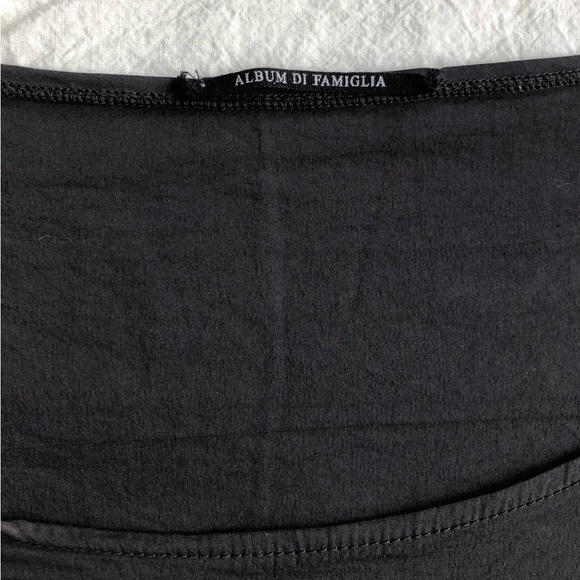 Album Di Famiglia open neck blouse. Relaxed minimalist style faded black. Small - Picture 8 of 8